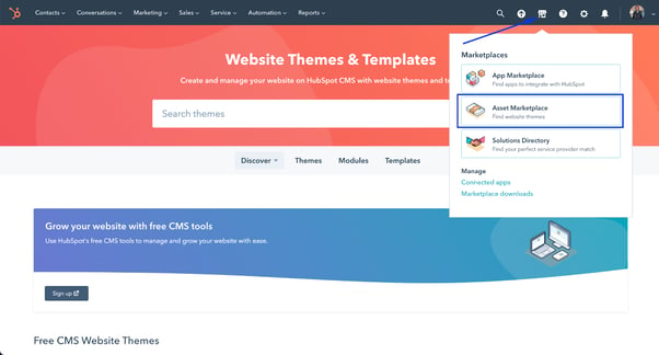 hubspot asset marketplace home